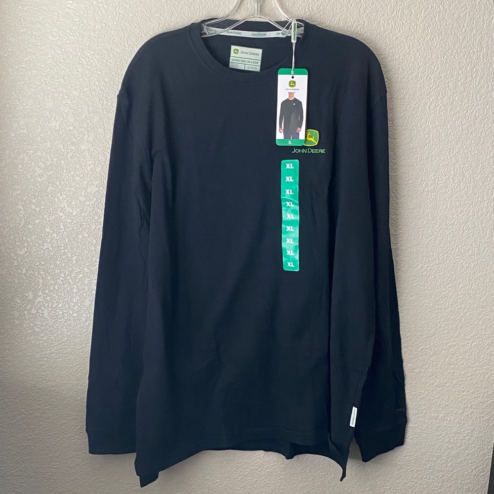 John Deere Men's Long Sleeve Tee 100%Cotton Embroided/Black  (Reduced Price!!!)